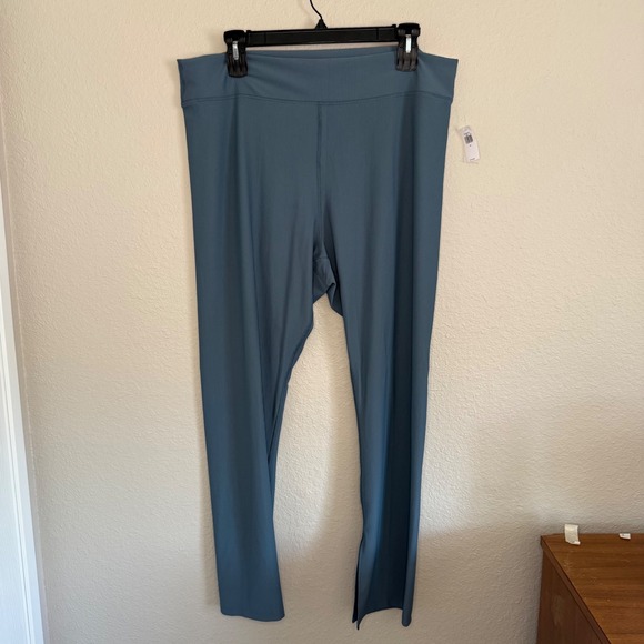 Old Navy 3X Powersoft Ribbed‎ Extra High Waist Flare Go-Dry Blue Legging Gym - Picture 1 of 7